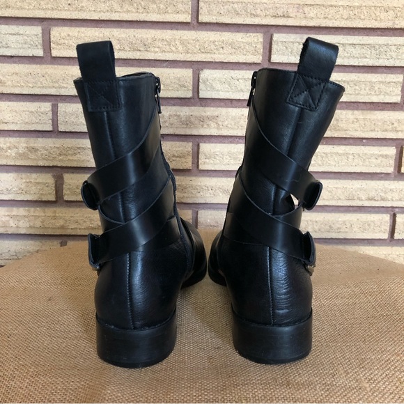 Black Leather Ankle Boots - Size 8.5 - 8 1/2 - Nine West - Black Booties - Picture 7 of 15